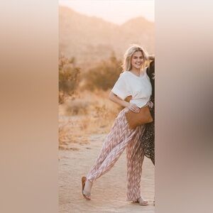 Sseko Wide Leg Pant in Blush Ikat
